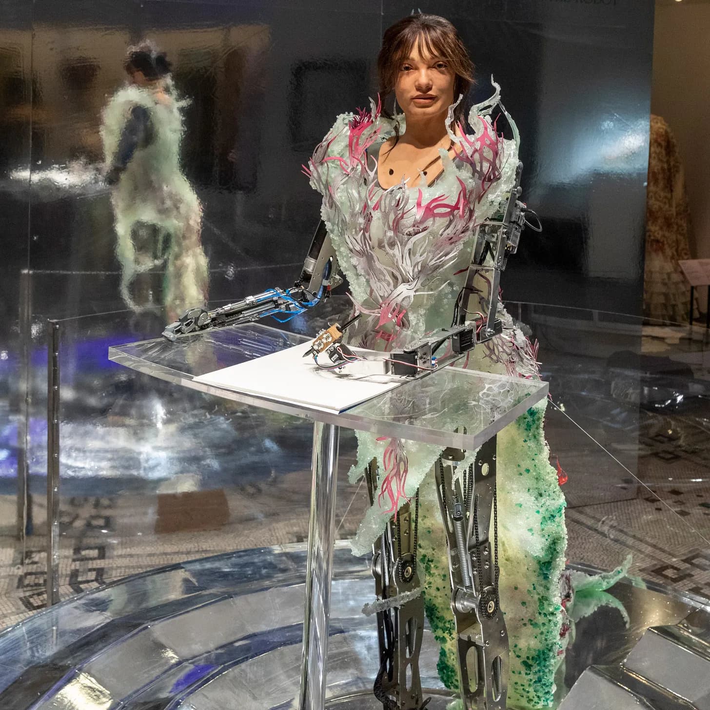 A dress by Auroboros, made of “living material”, that changes shape in real time