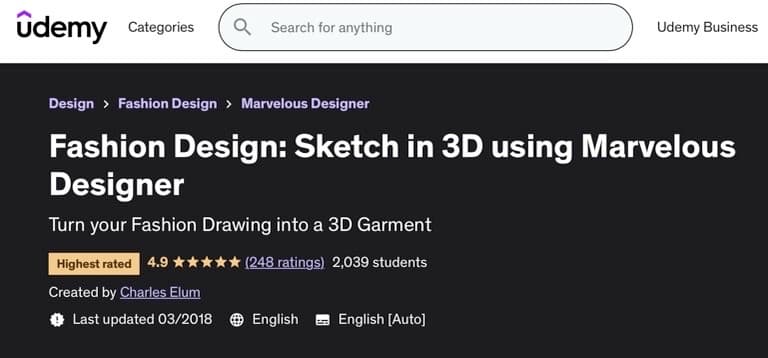 Udemy online 3d course