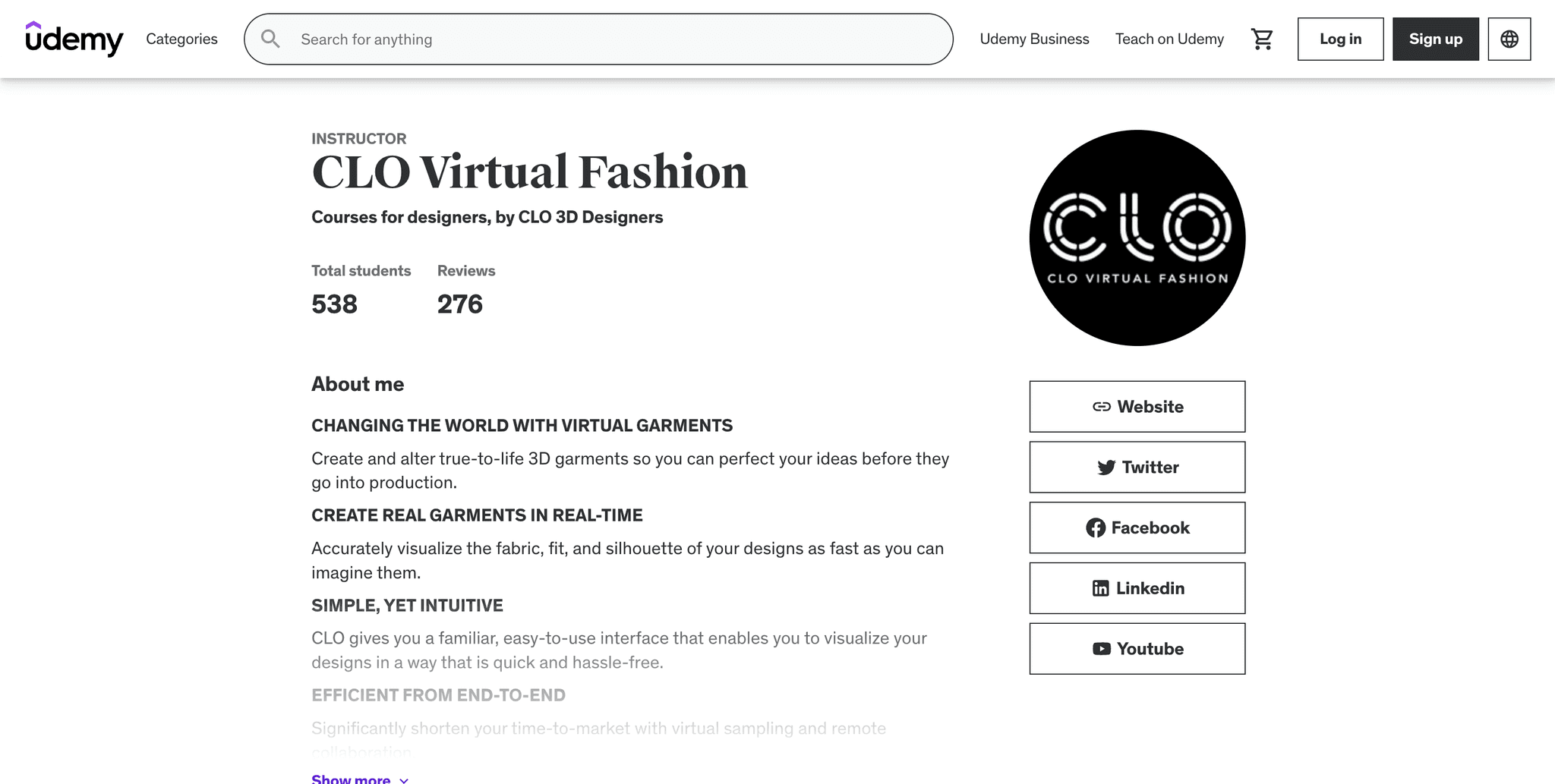 CLO 3D official Udemy course