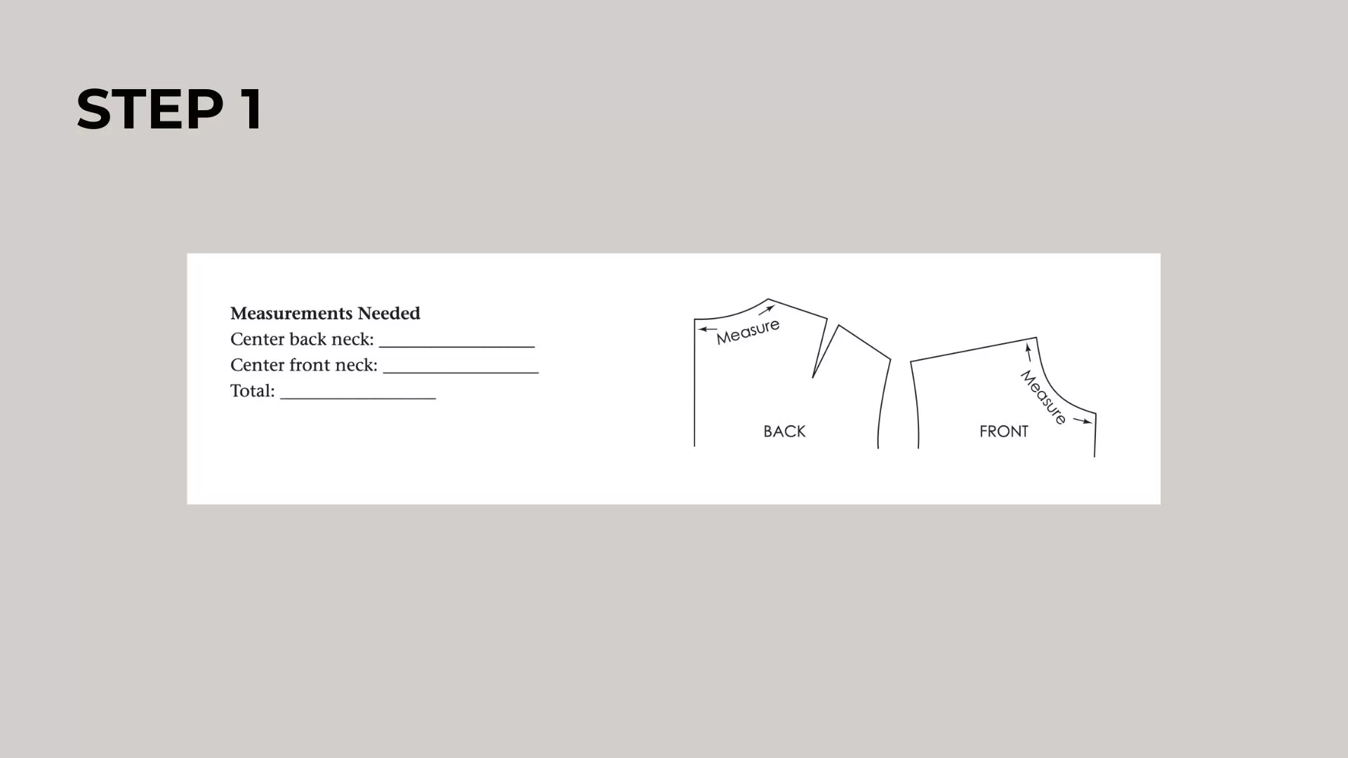 measurement of the collar for pattern making with CLO assignment.